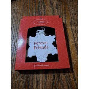 St Nicholas Square Forever Friends Porcelain Snowflake Christmas Tree Ornament